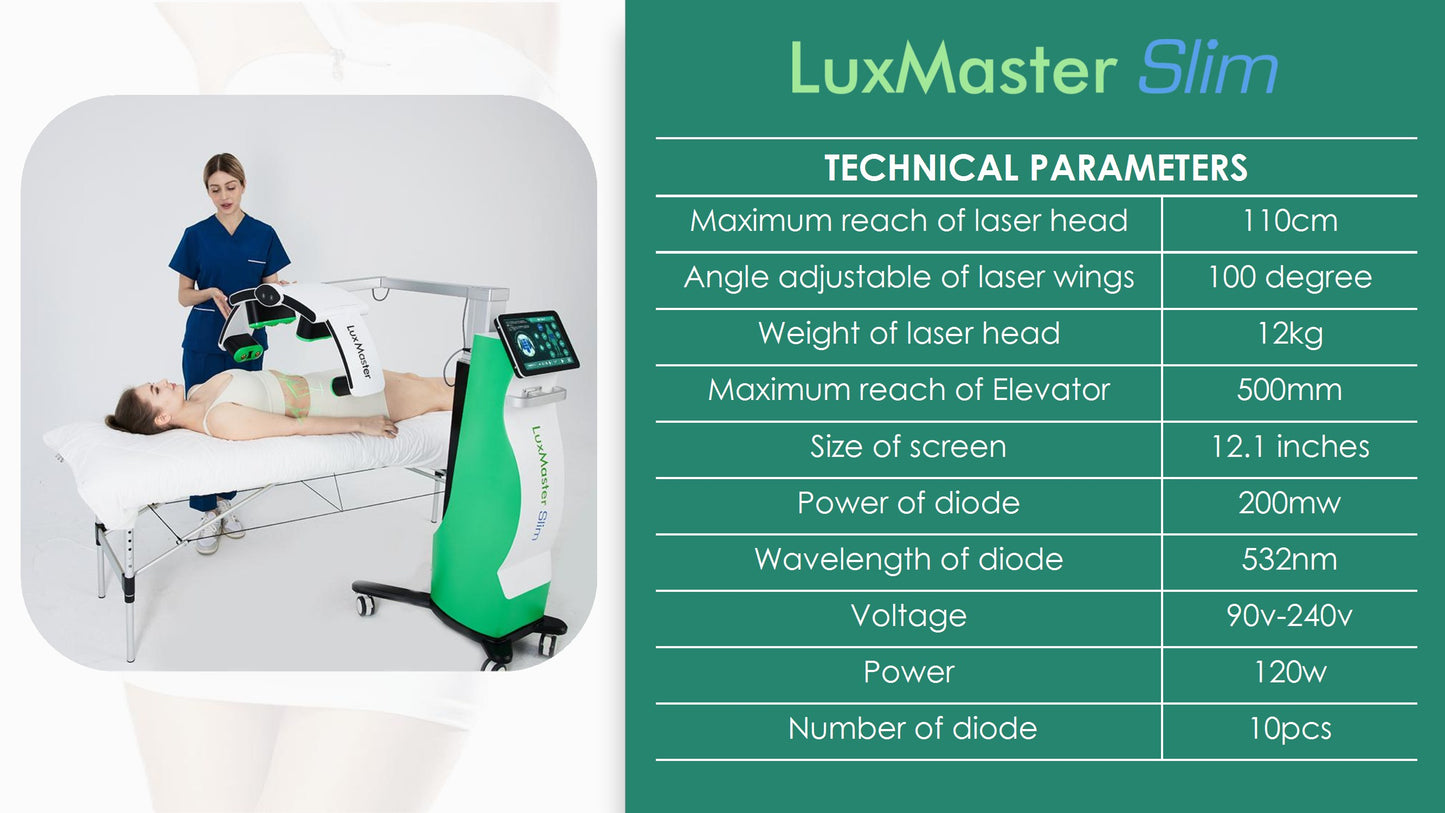 LuxMaster Slim – 532nm Green Laser for Fat Loss, Detox & Lymphatic Therapy (200mW)